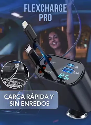 Cargador de auto retráctil